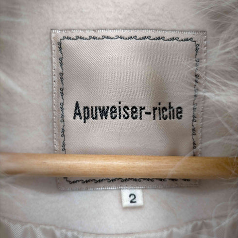 アプワイザーリッシェ Apuweiser riche ビジューブローチ付ファーコート ノーカラー 2WAY レディース JPN:2