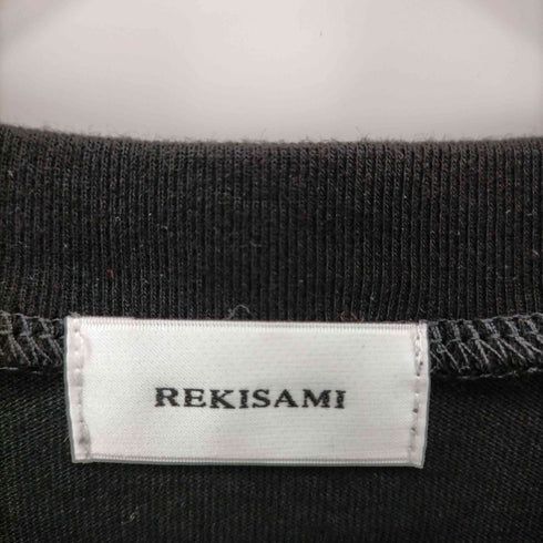 レキサミ REKISAMI フリルカットソーワンピース フレア 膝丈 クルーネック レディース JPN:1