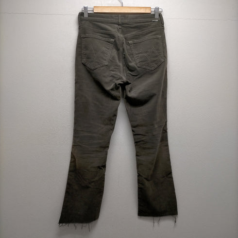 マザー mother Corduroy Insider Crop Step Fray パンツ コーデュロイ カットオフ カーキ レディース