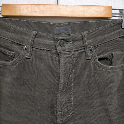 マザー mother Corduroy Insider Crop Step Fray パンツ コーデュロイ カットオフ カーキ レディース