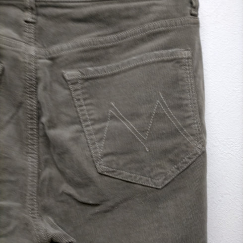 マザー mother Corduroy Insider Crop Step Fray パンツ コーデュロイ カットオフ カーキ レディース