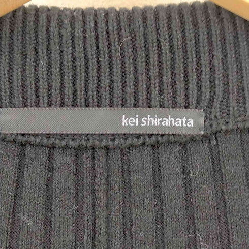 ケイシラハタ kei shirahata リブニット カーディガン ロング シルク混 絹混 レディース FREE