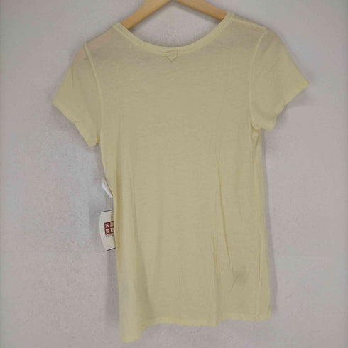 マーガレットハウエル MARGARET HOWELL 22SS FINE COTTON JERSEY コットン ジャージー カットソー Uネック 半袖 F ライトイエロー 黄色 レディース FREE