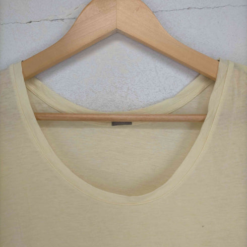 マーガレットハウエル MARGARET HOWELL 22SS FINE COTTON JERSEY コットン ジャージー カットソー Uネック 半袖 F ライトイエロー 黄色 レディース FREE