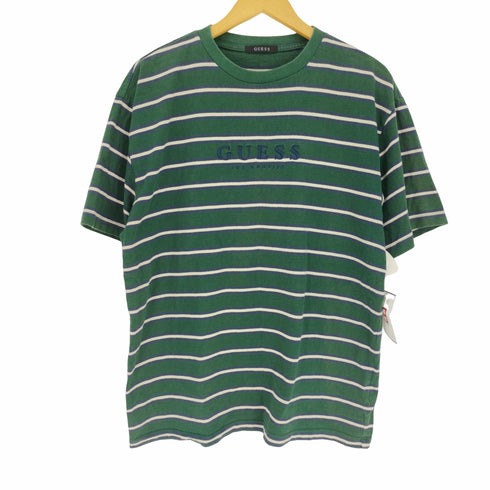 ゲス GUESS ロゴ刺繍 ボーダー S/S Tシャツ メンズ import:L