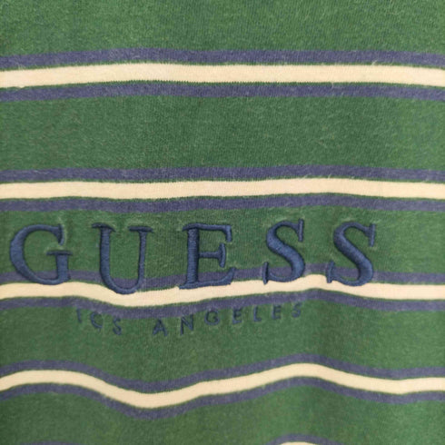 ゲス GUESS ロゴ刺繍 ボーダー S/S Tシャツ メンズ import:L