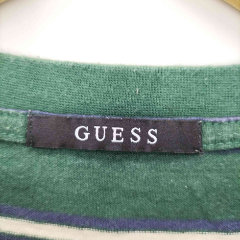 ゲス GUESS ロゴ刺繍 ボーダー S/S Tシャツ メンズ import:L