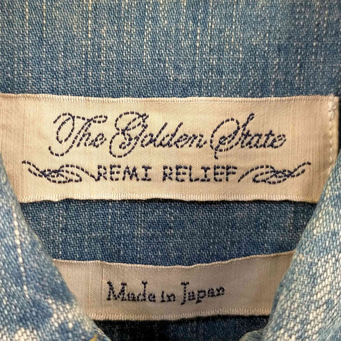レミレリーフ REMI RELIEF ウエスタンシャツ シャンブレーシャツ 長袖 デニム ネイティブ柄 刺繍 メンズ JPN:M