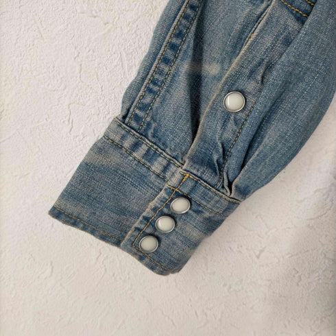 レミレリーフ REMI RELIEF ウエスタンシャツ シャンブレーシャツ 長袖 デニム ネイティブ柄 刺繍 メンズ JPN:M
