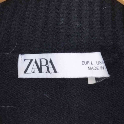 ザラ ZARA KNIT SWEATER WITH TURN-UP CUFFS ターンアップ カフス ニットスウェット レディース import:L