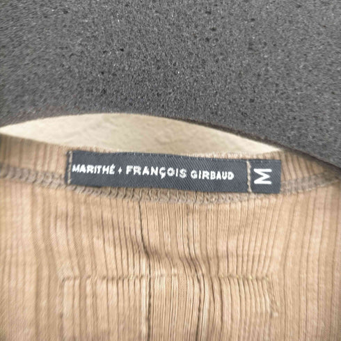 マリテフランソワジルボー MARITHE + FRANCOIS GIRBAUD サイドライン x バックテープ フリーダムスリーブ コットンS/Sリブトップス レディース import:M