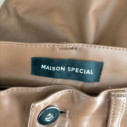 メゾンスペシャル MAISON SPECIAL ヴィーガンレザーストレートパンツ ワイド フレア ジッパーフライ レディース JPN:38