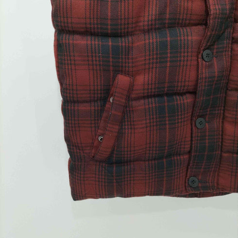 スコッチアンドソーダ SCOTCH&SODA ウール混 チェック レザー切替 ダウンベスト メンズ