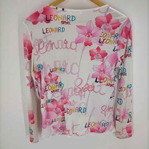 レオナールスポーツ LEONARD SPORT フラワープリント ストレッチカットソー レディース JPN:40