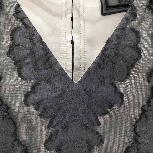 フォクシー FOXEY FOXEY BOUTIQUE BAROQUE ドレス ワンピース ひざ丈 ノースリーブ シルク混 ビジューベルト付き レディース JPN:38