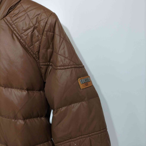 ディーゼル DIESEL ダウンコート ロング ジップアップ ロゴプレート フード フェイクファー レディース