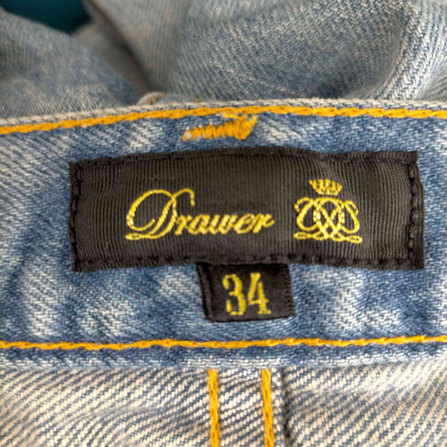 ドゥロワー Drawer ブラストセルビッチデニムパンツ ジーンズ テーパード ジッパーフライ レディース JPN:34