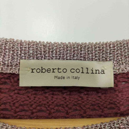 ロベルトコリーナ ROBERTO COLLINA バイカラーラメウールニット レディース XS