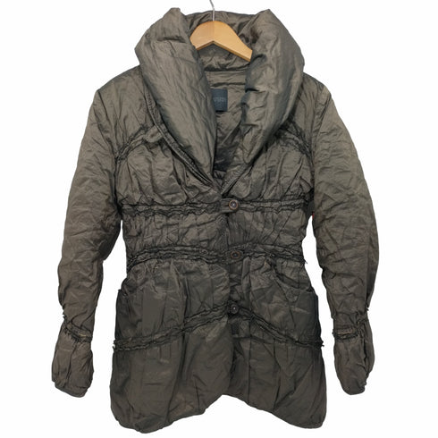 エルマンノ シェルヴィーノ ERMANNO SCERVINO ギャザーライン ビッグカラー ダウンコート レディース EUR:42