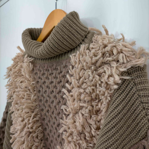 ラインヴァンド LEINWANDE フリンジニット セーター ウール 長袖 オーバーサイズ レディース FREE