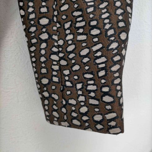 エスマックスマーラ S Max Mara ジャガードコート 総柄 ロング ベルト付き 34 茶 黒 ベージュ ブラウン ブラック レディース JPN:34