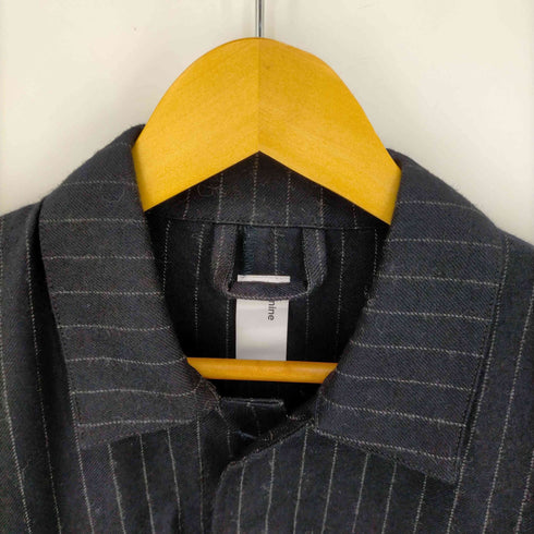 benine9 ストライプ ジャケット ステンカラー 薄手 比翼仕立て メンズ