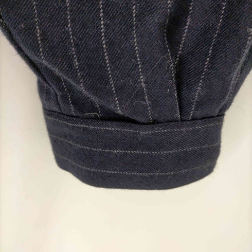benine9 ストライプ ジャケット ステンカラー 薄手 比翼仕立て メンズ