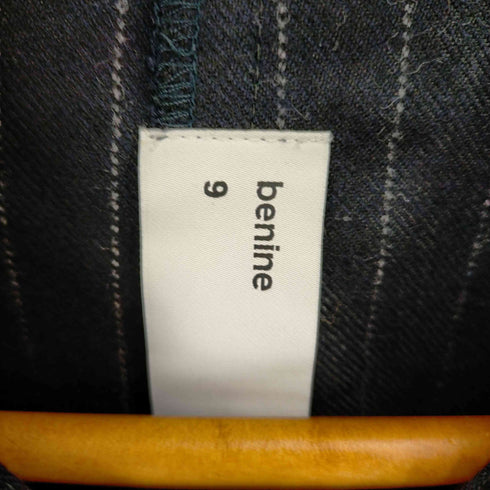 benine9 ストライプ ジャケット ステンカラー 薄手 比翼仕立て メンズ