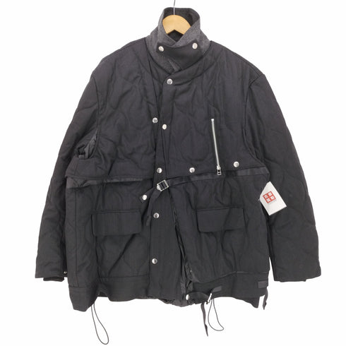 Tamme タム 22AW QUILTING MAGAZINE VEST JACKET 中綿 2way 襟付き ストライプ ジャケット ブルゾン メンズ