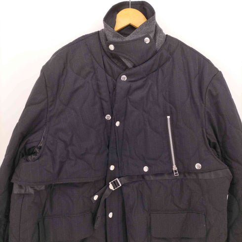 Tamme タム 22AW QUILTING MAGAZINE VEST JACKET 中綿 2way 襟付き ストライプ ジャケット ブルゾン メンズ