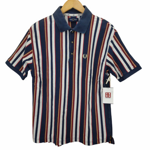 フレッドペリー FRED PERRY ロゴ刺繍 ストライプ ポロシャツ メンズ import:M