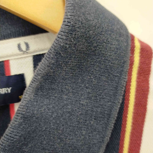 フレッドペリー FRED PERRY ロゴ刺繍 ストライプ ポロシャツ メンズ import:M