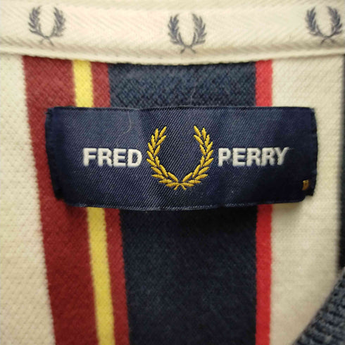 フレッドペリー FRED PERRY ロゴ刺繍 ストライプ ポロシャツ メンズ import:M