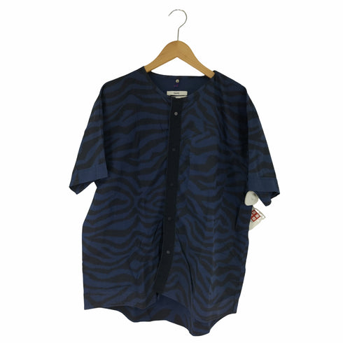 オーエーエムシー OAMC ゼブラ柄 S/S ノーカラーシャツ メンズ import:L