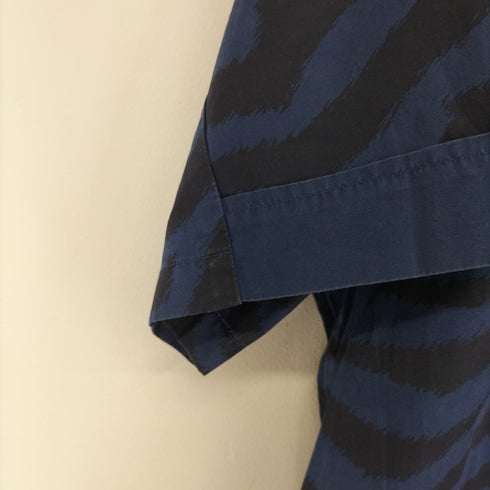 オーエーエムシー OAMC ゼブラ柄 S/S ノーカラーシャツ メンズ import:L