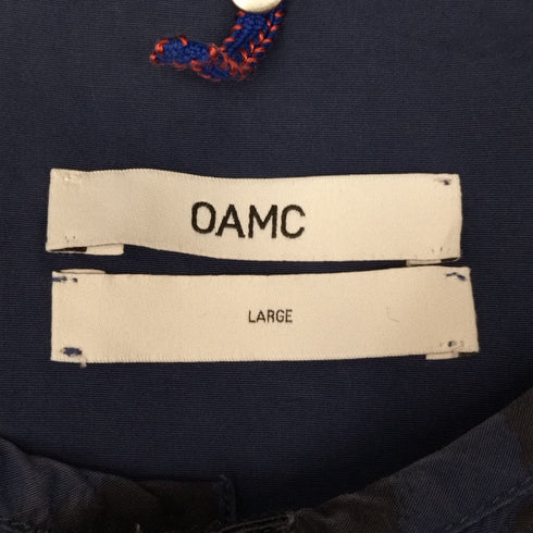 オーエーエムシー OAMC ゼブラ柄 S/S ノーカラーシャツ メンズ import:L