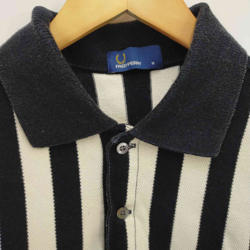 フレッドペリー FRED PERRY ロゴ刺繍 ストライプ ポロシャツ メンズ import:M