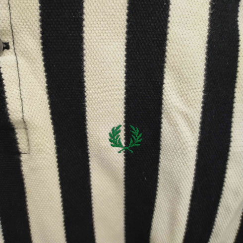 フレッドペリー FRED PERRY ロゴ刺繍 ストライプ ポロシャツ メンズ import:M