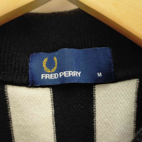 フレッドペリー FRED PERRY ロゴ刺繍 ストライプ ポロシャツ メンズ import:M