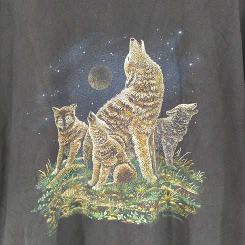 90s シングルステッチ アニマルプリントクルーネックTシャツ メンズ