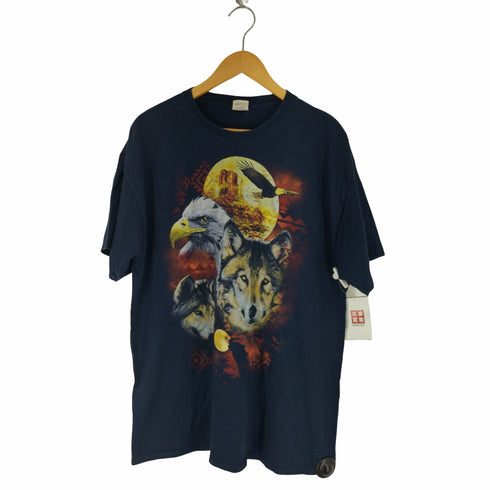 フルーツオブザルーム FRUIT OF THE LOOM アニマルプリントクルーネックTシャツ メンズ JPN:XL