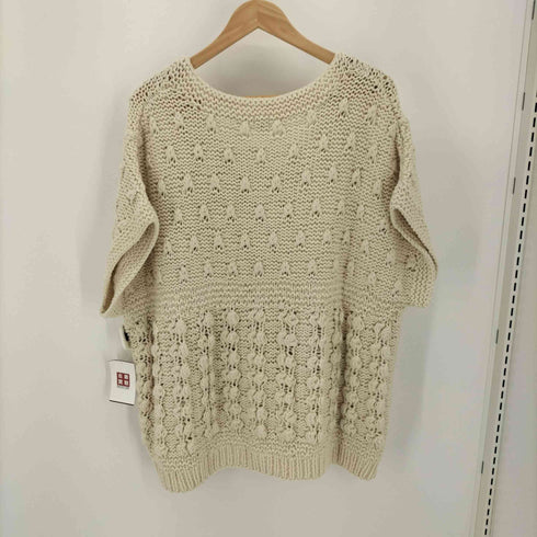 イエナ IENA 20SS LA BOUCLE ハンドホップル柄 プルオーバー 半袖 ニット セーター Vネック レディース