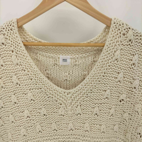 イエナ IENA 20SS LA BOUCLE ハンドホップル柄 プルオーバー 半袖 ニット セーター Vネック レディース