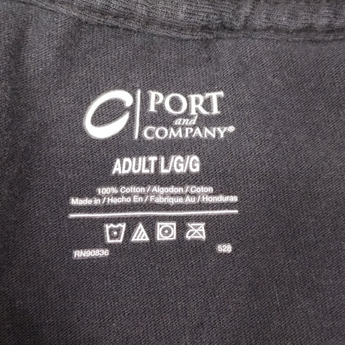 ポートアンドカンパニー PORT and COMPANY NEVER FORGET プリントクルーネックTシャツ メンズ JPN:L