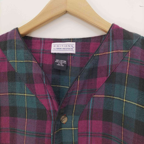 ヴァンヒューゼン VAN HEUSEN EDITIONS ベースボールネック プルオーバー シャツワンピース レディース L/XL