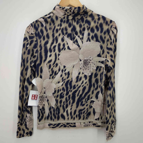 レオナール LEONARD レオパード柄シルク混ハイネックカットソー レディース 38
