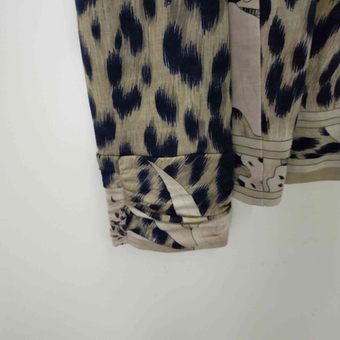 レオナール LEONARD レオパード柄シルク混ハイネックカットソー レディース 38