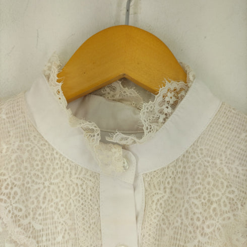 レースフリルデザイン L/S シャツ レディース