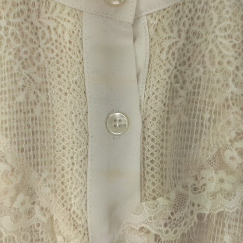 レースフリルデザイン L/S シャツ レディース