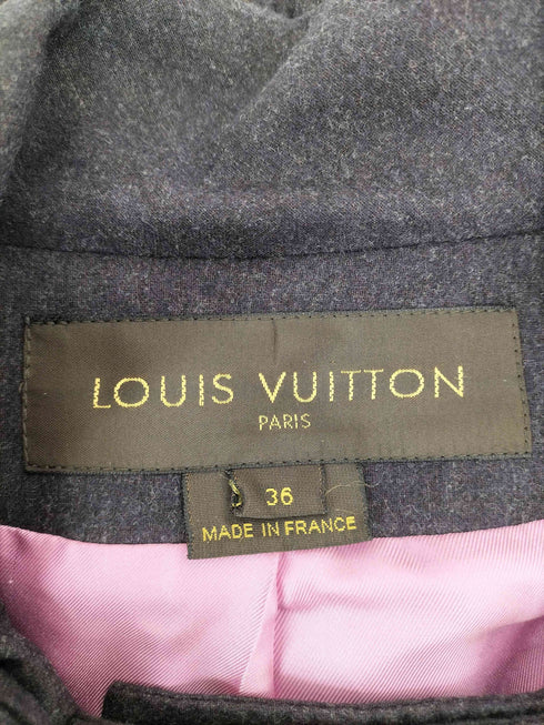 ルイヴィトン LOUIS VUITTON ウール アンゴラ ダブルジャケット フラワーモチーフ レディース FR:36